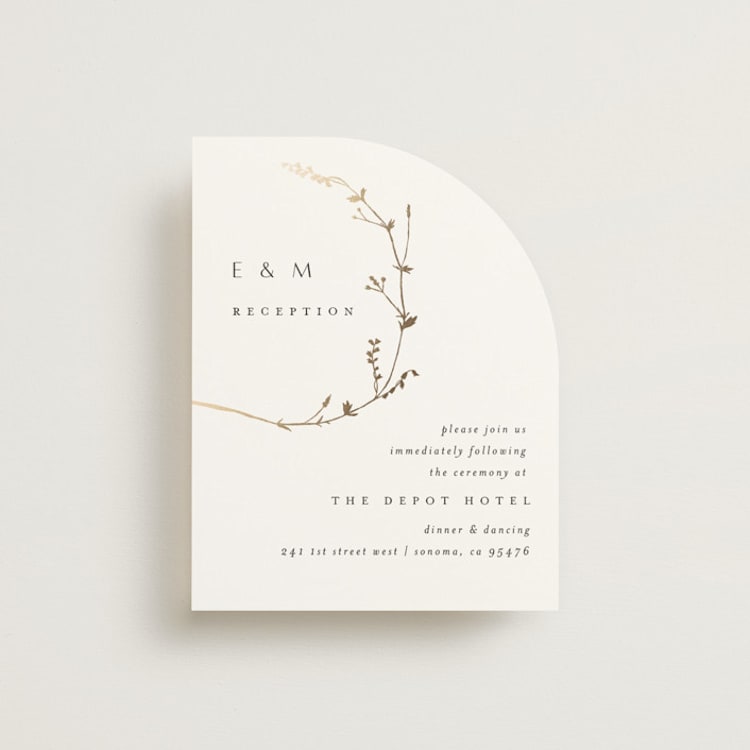 "Vine Wrap" - Reception Cards in Cotton by Amy Kross - Front
