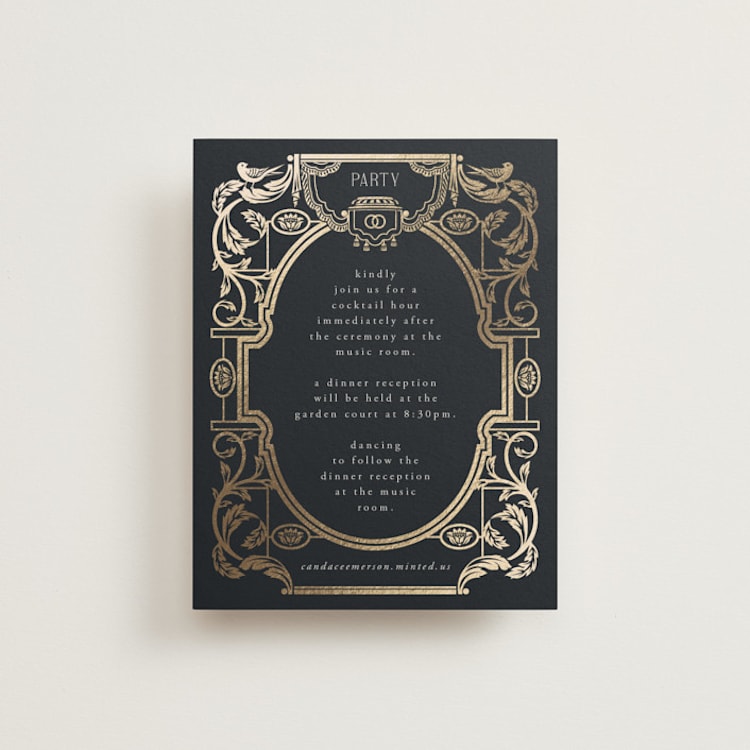 "Mirror" - Reception Cards in Onyx by Ana de Sousa - Front