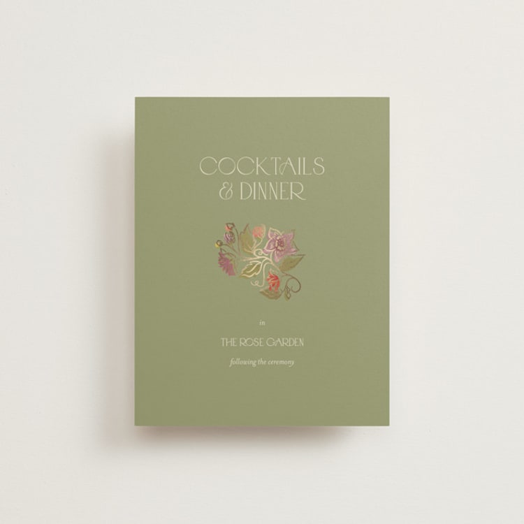 "Radiant Botany" - Reception Cards in Mint by Simona Camp - Front