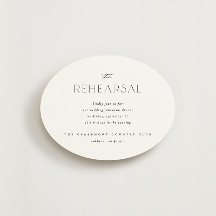 "Grande" - Rehearsal Dinner Cards in Cotton by Carolyn Nicks - Front
