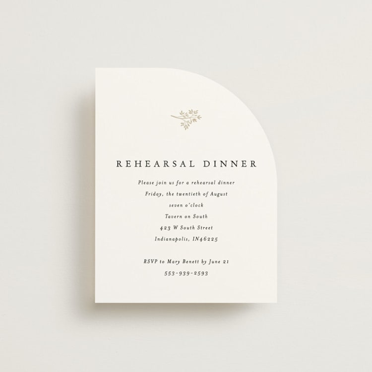 "Sense and Sensibility" - Rehearsal Dinner Cards in Cloud by Design Lotus - Front