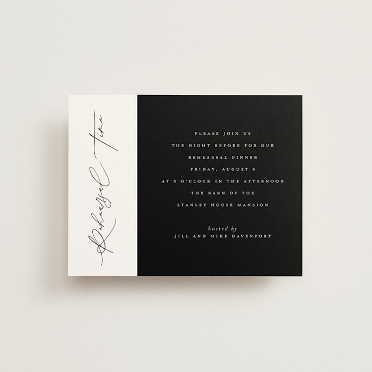 "Everly" - Rehearsal Dinner Cards in Pearl by Christie Garcia - Front