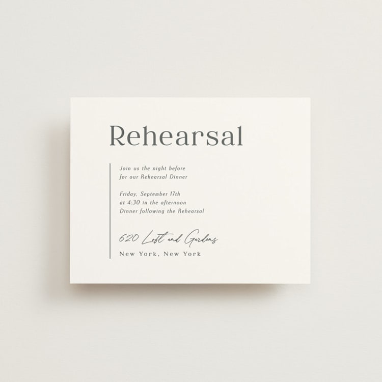 "Sector" - Rehearsal Dinner Cards in Snow by Kaydi Bishop - Front