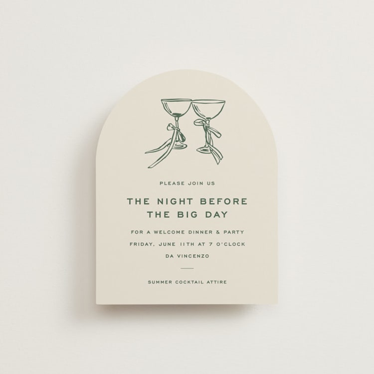 "Campania" - Rehearsal Dinner Cards in Sorbetto by Megan Davis - Front