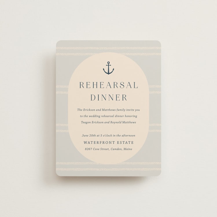 "nautical nuptials" - Rehearsal Dinner Cards in Sea Breeze by Rebecca Durflinger - Front