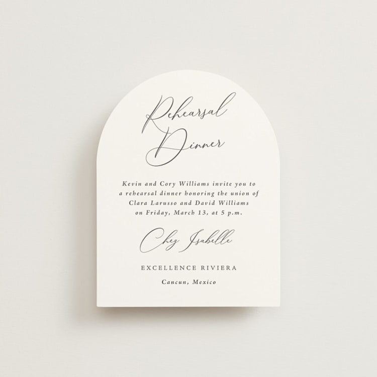 "Palm Monogram" - Rehearsal Dinner Cards in Leaf by Olivia Raufman - Front