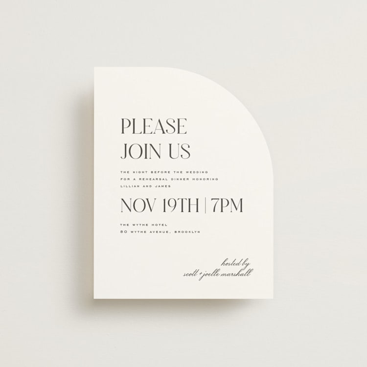 "Clarity" - Rehearsal Dinner Cards in Diamond by Heather Cairl - Front