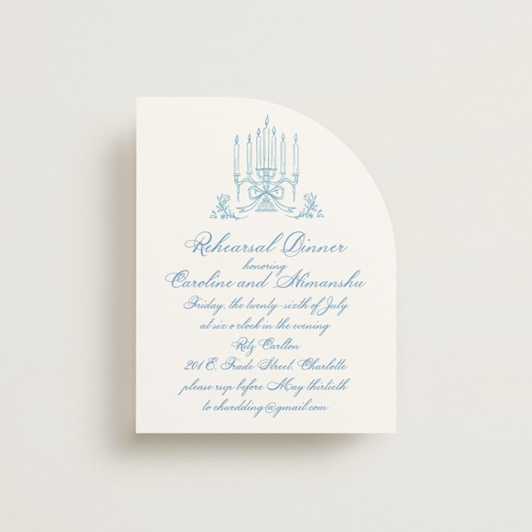 "Royalty" - Rehearsal Dinner Cards in Capri by Creo Study - Front