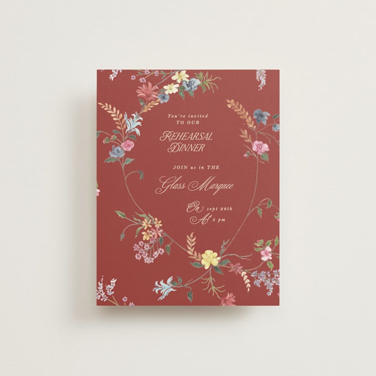 "whimsey floral" - Rehearsal Dinner Cards in English Garden by Phrosné Barwood - Front