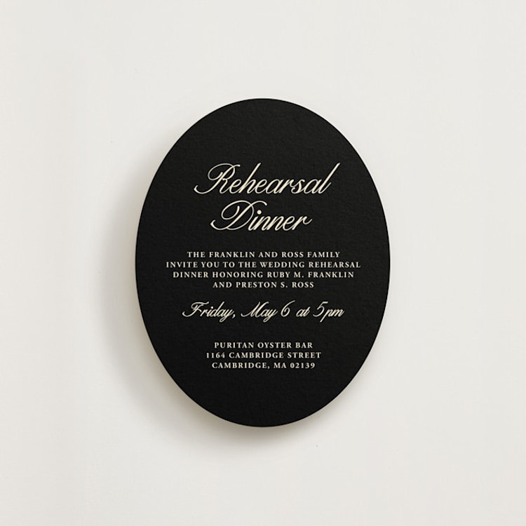 "Elegant and Formal" - Rehearsal Dinner Cards in Sunshine by Jen Ramsey - Front