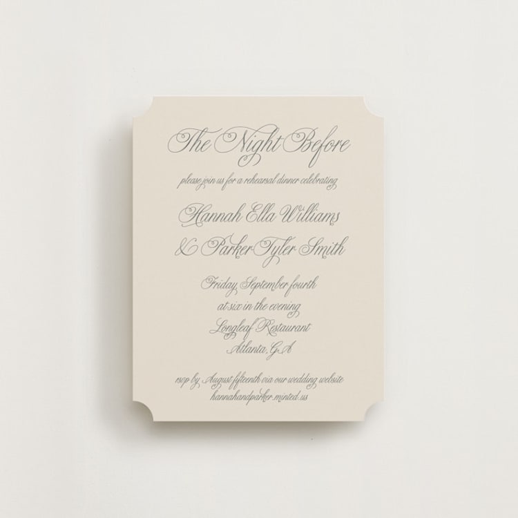 "Let's Say I Do" - Rehearsal Dinner Cards in Ivory by Petra Kern - Front
