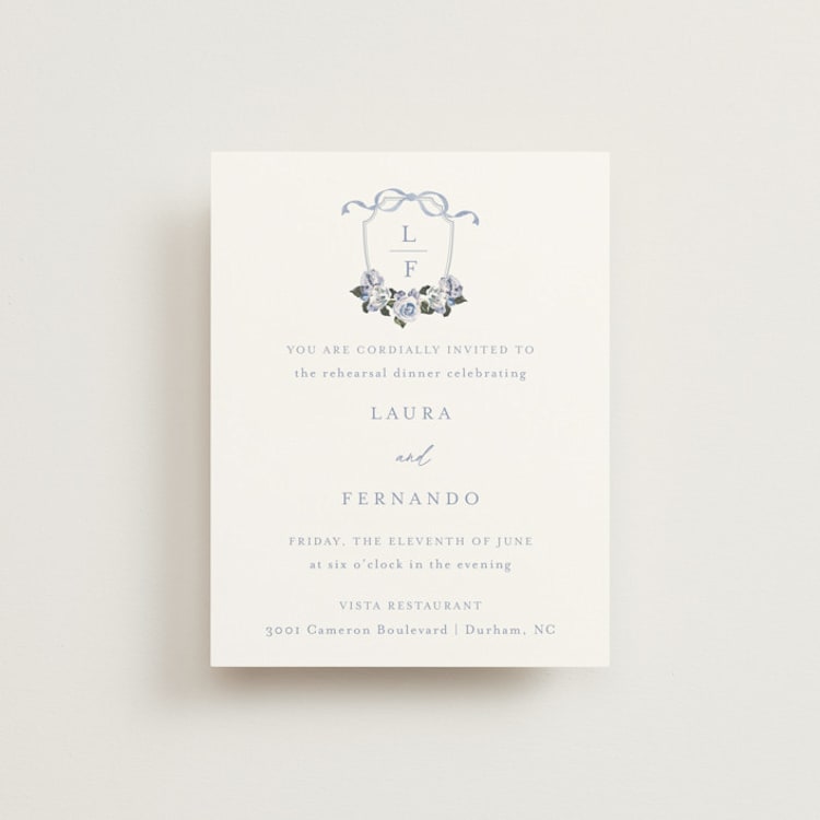 "Be With You" - Rehearsal Dinner Cards in French by Design Lotus - Front