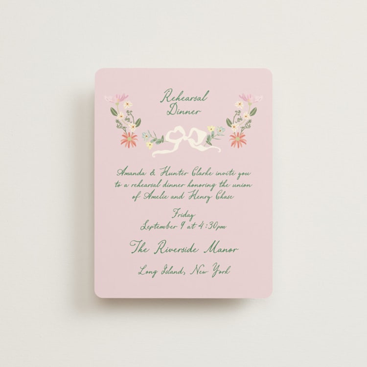 "spring draped garland" - Rehearsal Dinner Cards in Spring by Phrosné Barwood - Front