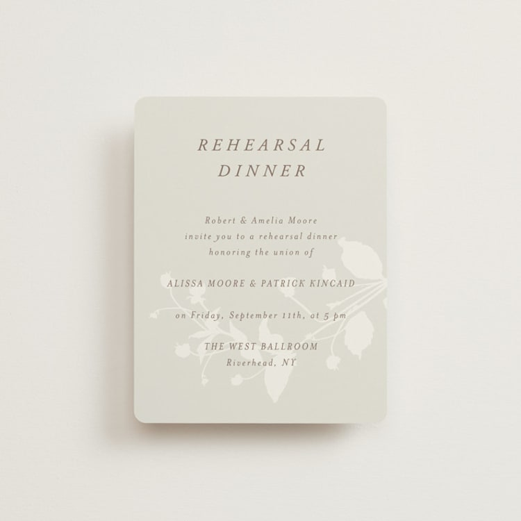 "Autumnal" - Rehearsal Dinner Cards in Fawn by AK Graphics - Front