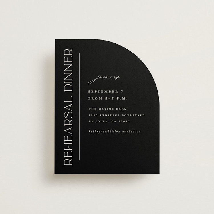 "Modern Monogram" - Rehearsal Dinner Cards in Ecru by Erica Krystek - Front