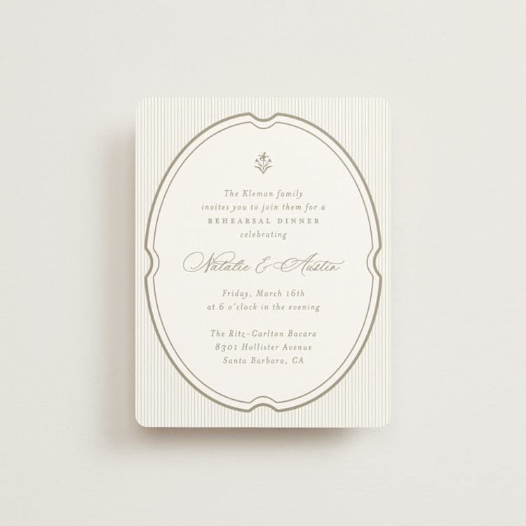 "Calia" - Rehearsal Dinner Cards in Paris Rain by Jennifer Postorino - Front
