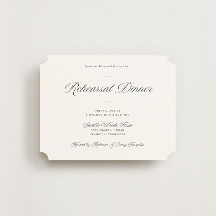 "Together Always" - Rehearsal Dinner Cards in Chiffon by Eric Clegg - Front