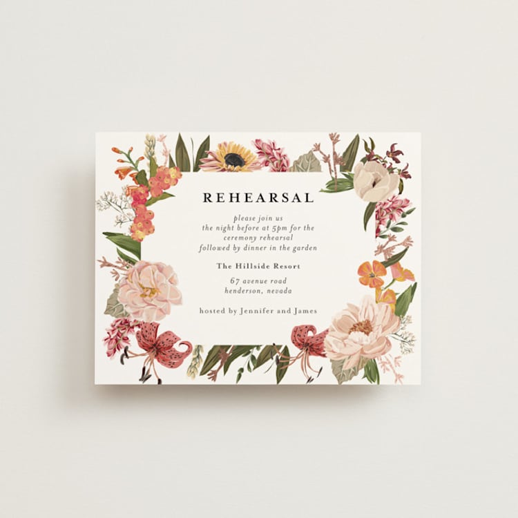 "Harmony" - Foil-Pressed Rehearsal Dinner Cards in Summer by Susan Moyal - Front