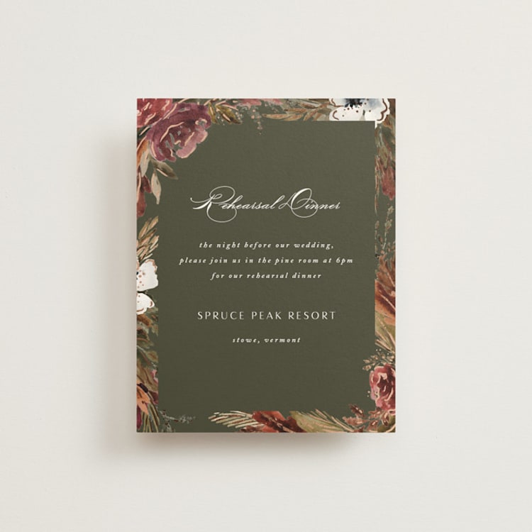 "poetique" - Foil-Pressed Rehearsal Dinner Cards in Autumn by Kate Ahn - Front