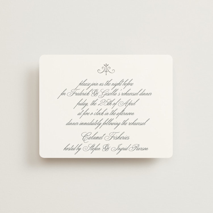 "toulomotiri" - Foil-Pressed Rehearsal Dinner Cards in Sugar by chocomocacino - Front