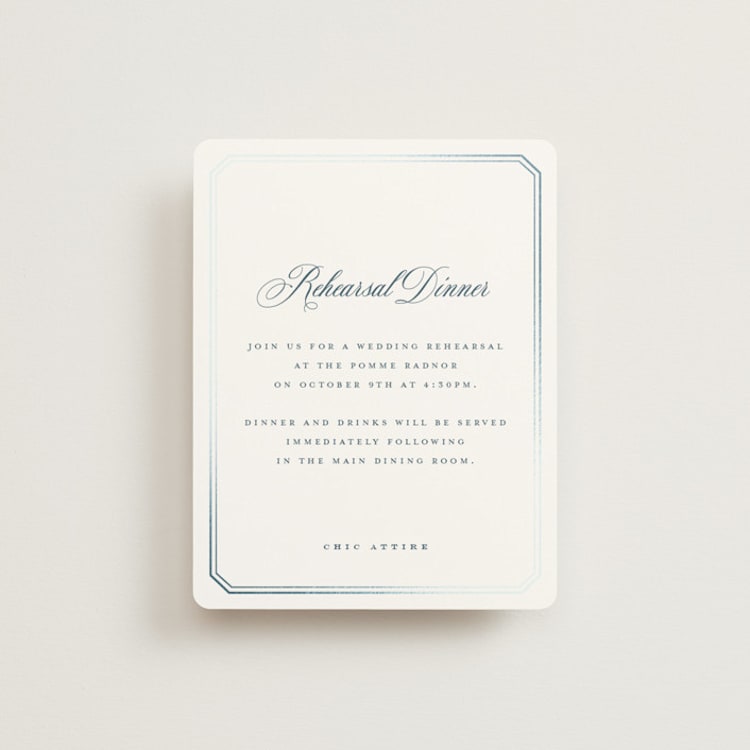 "othellolagkage" - Foil-Pressed Rehearsal Dinner Cards in Pearl by chocomocacino - Front