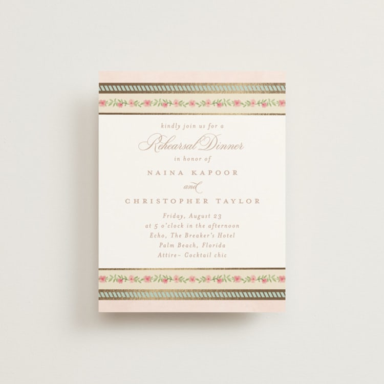 "Amalgamation" - Foil-Pressed Rehearsal Dinner Cards in Shubh by Creo Study - Front