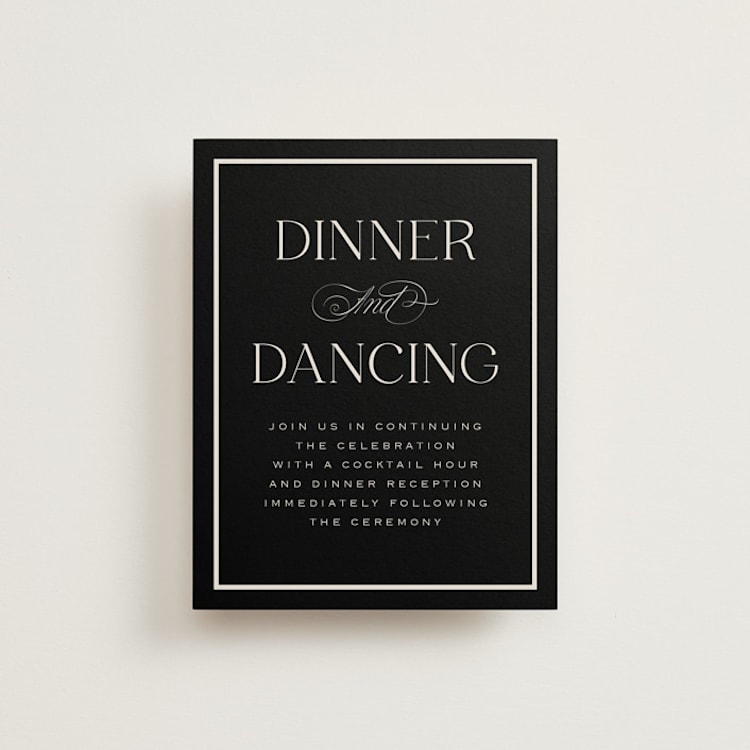 "Galleria" - Reception Cards in Onyx by Laura Hankins - Front