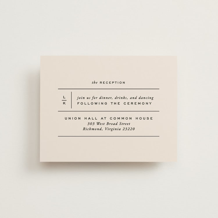"Ivy" - Reception Cards in Ecru by Carly Reed Walker - Front