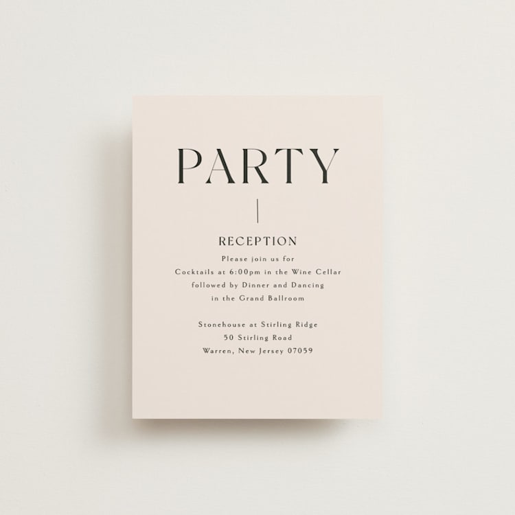 "Genevieve" - Reception Cards in Cream by Sandra Picco Design - Front