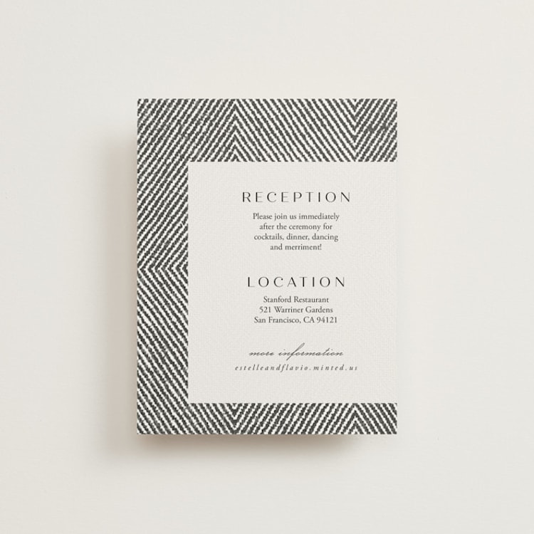 "Elegant Ethno" - Reception Cards in Noir by FRANI - Front