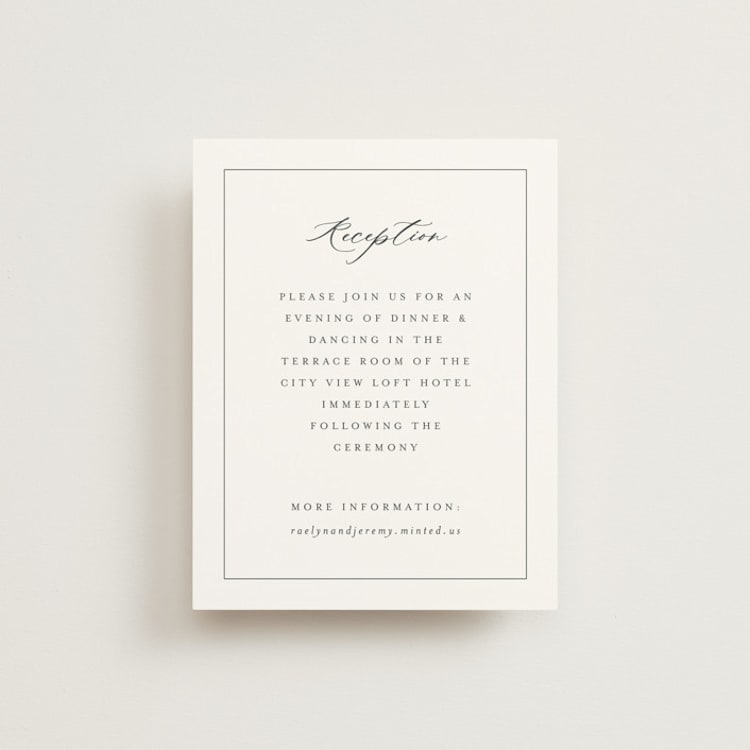 "Minimalist Photo" - Reception Cards in Ivory by Nicole Walsh - Front