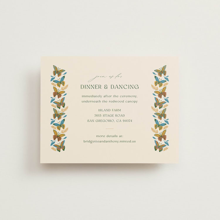 "Flutter" - Reception Cards in Sunset by Jen Owens - Front