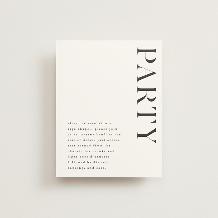 "Show" - Reception Cards in Dove Gray by Up Up Creative - Front
