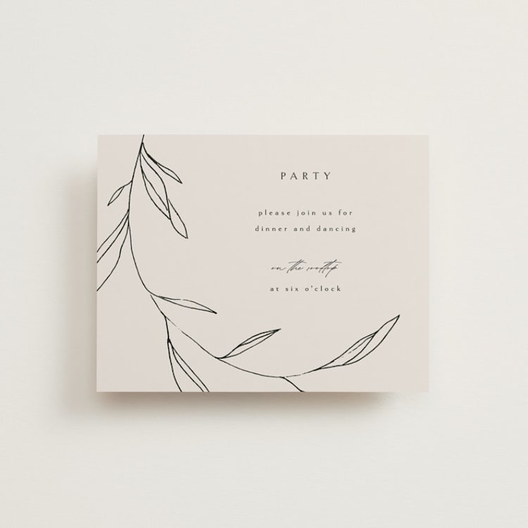 "Waldorf" - Reception Cards in Taupe by Kelly Schmidt - Front