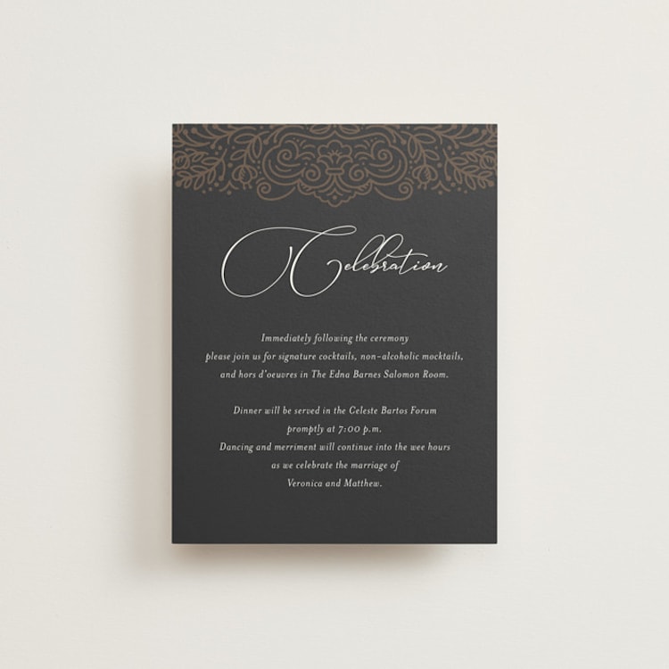"Eternal Love" - Reception Cards in Dark Chocolate by Laura Bolter - Front