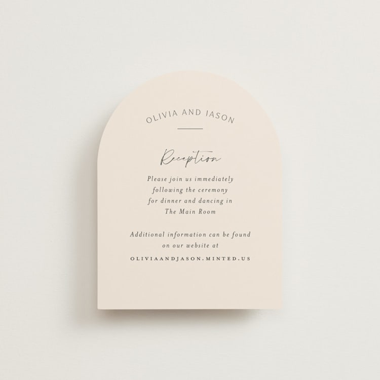 "Splendid" - Reception Cards in Ecru by Sandra Picco Design - Front