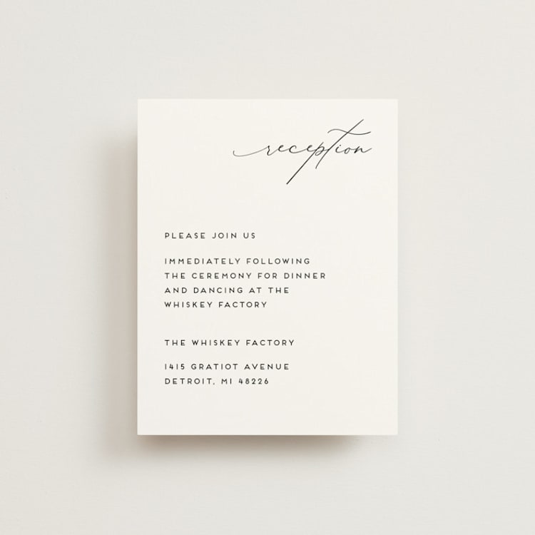 "the script" - Reception Cards in Tuxedo by Genna Blackburn - Front