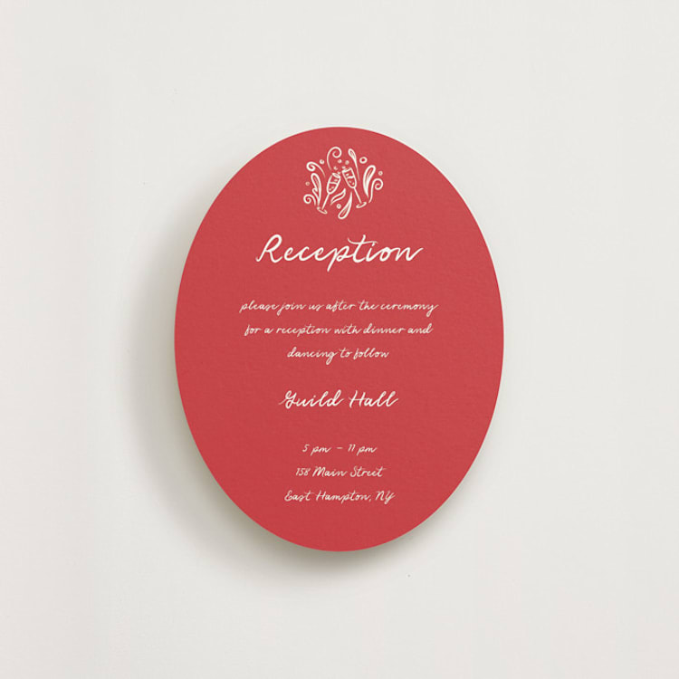 "Love in Bloom" - Reception Cards in Brick by Julia Liverton - Front