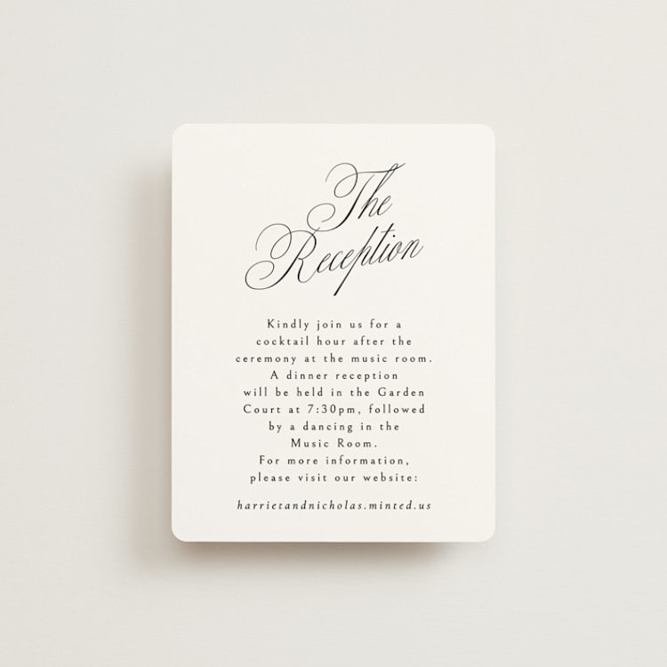 "Written with Love" - Reception Cards in Noir Slate by Ana de Sousa - Front
