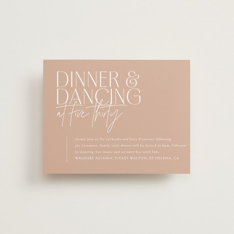 "Overlap" - Reception Cards in Terracotta by Kelly Schmidt - Front