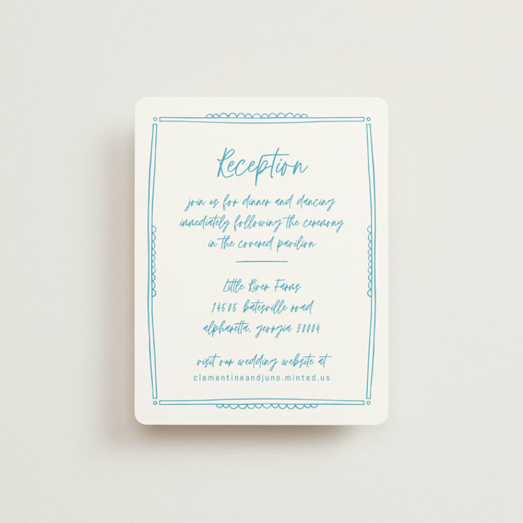 "darby" - Reception Cards in Azure by Kelly Watkins - Front