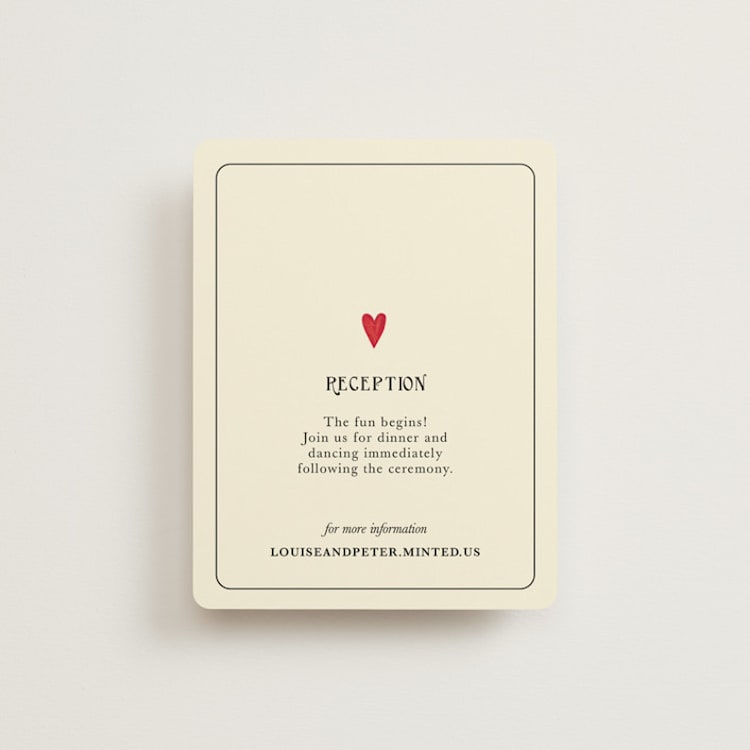 "Red Hearts" - Reception Cards in Champagne by Helena Vitto - Front