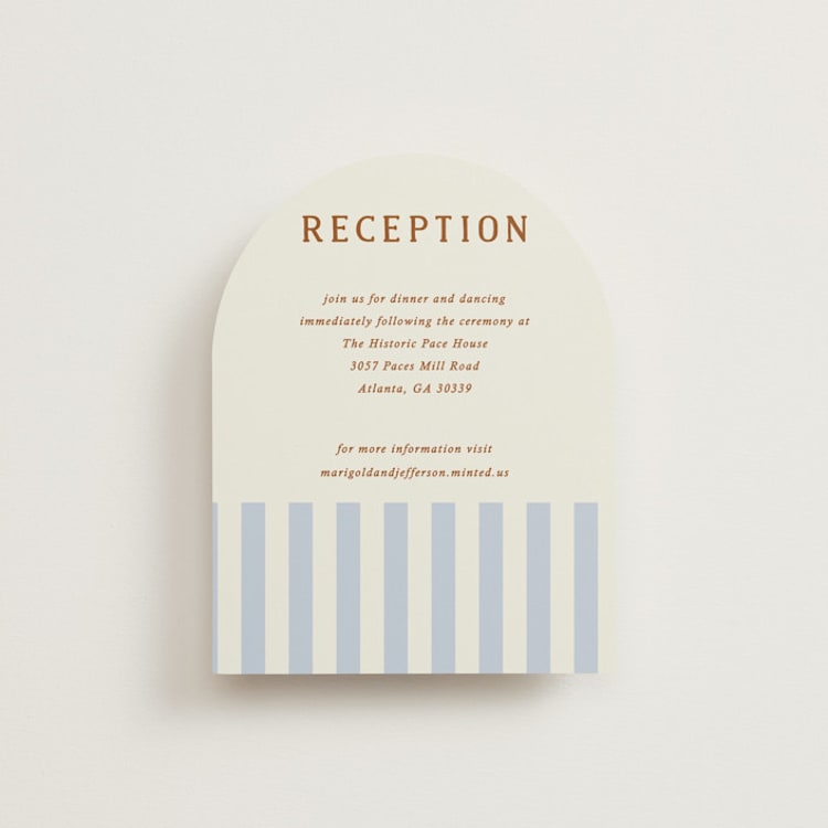 "Stripes" - Reception Cards in Wave by Kelly Watkins - Front