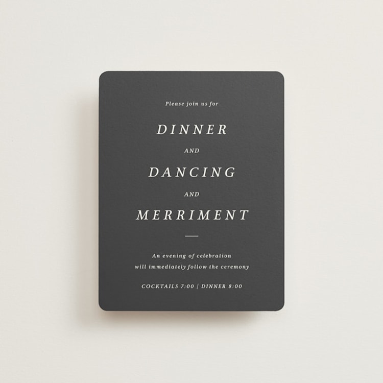"Crescendo" - Reception Cards in Snow by Griffinbell Paper Co. - Front