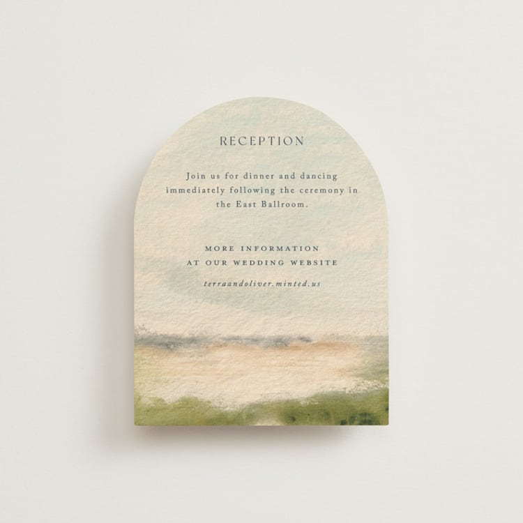 "Bluestem Fields" - Reception Cards in Meadow by Holly Whitcomb - Front