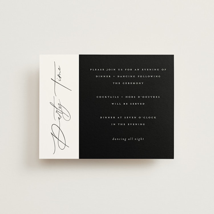 "Everly" - Reception Cards in Pearl by Christie Garcia - Front