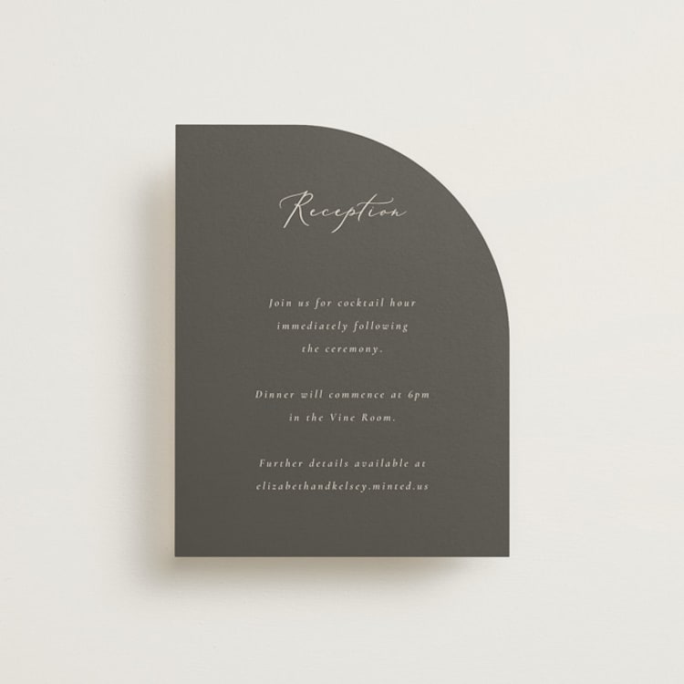 "Bow" - Reception Cards in Tuxedo by Corinne Malesic - Front