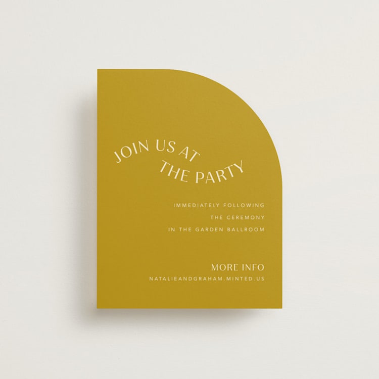 "Swoop" - Reception Cards in Marigold by Stacey Day - Front