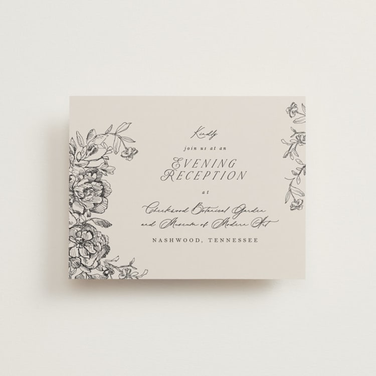 "etched floral" - Reception Cards in Stone by Phrosné Barwood - Front