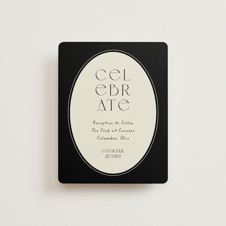 "la graine" - Reception Cards in Onyx by Alaina Cherup - Front